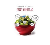 Christmas Card, Funny Humour Text Bowl sprouts - 7 x 5 inches - Piccadilly Greetings