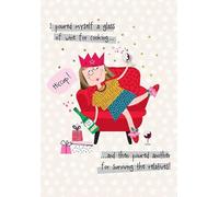 Christmas Card, Funny Humour Text Drunk lady - 7 x 5 inches - Piccadilly Greetings