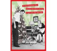 Christmas Card, Funny Humour Text Hoovering - 7 x 5 inches - Piccadilly Greetings