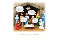 Christmas Card, Funny Humour Text Nativity - 7 x 5 inches - Piccadilly Greetings