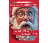 Christmas Card, Funny Humour Text Santa shock - 7 x 5 inches - Piccadilly Greetings