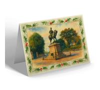CHRISTMAS CARD - General Buller's Statue, Exeter - Vintage Art Style