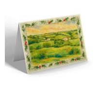 CHRISTMAS CARD - General View from the Cliff, Amroth - Vintage Art Style