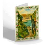 CHRISTMAS CARD - Glimpse of the Harbour, Latheron Wheel - Vintage Art Style