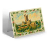 CHRISTMAS CARD - Gloucester Cathedral (c) - Vintage Art Style