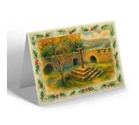 CHRISTMAS CARD - Gougane-Barra. St Finn Barr's Throne - Vintage Art Style