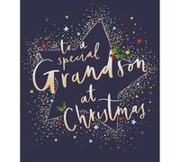 Christmas Card Grandson Special Star - Luxury Traditional Xmas Card Made in UK