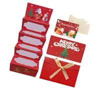 Christmas Card Holder 6 Slot Decorative Gift Envelopes Santa Snowflakes Tree Pattern Party Supplies Red Envelope Decorative Holiday Money Holder