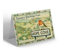 CHRISTMAS CARD - Hope Cove - Inner Hope - Vintage Design c