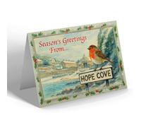 CHRISTMAS CARD - Hope Cove - Inner Hope - Vintage Design e