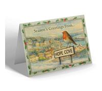 CHRISTMAS CARD - Hope Cove - Outer Hope - Vintage Design f