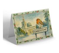 CHRISTMAS CARD - Humberstone - St. Mary's Church - Vintage Design