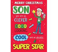 Christmas Card, Humour Text Son Superstar - 9 x 6 inches - Regal Publishing