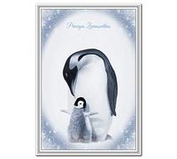 Christmas Card in different languages - Cute Penguin Luxury Quality Xmas cards (Priecīgus Ziemassvētkus - Latvian)