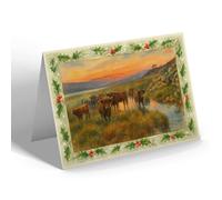 CHRISTMAS CARD - in the Highlands (a) - Vintage Art Style