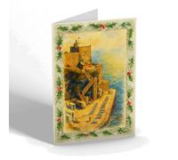 CHRISTMAS CARD - Jacob's Ladder, Sidmouth (a) - Vintage Art Style
