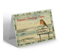 CHRISTMAS CARD - Kirkwall - German Fleet in Scapa Flow - Vintage Design