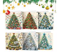 Christmas Card Kit - Creative Tree Greeting Card Set, Festive Message Cards, Seasonal Paper Craft with Envelopes | Holiday Collection for Children Adults, Winter Celebrations, Home Giving, Family