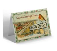 CHRISTMAS CARD - Lee-on-Solent - Lee from the Tower - Vintage Design