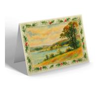 CHRISTMAS CARD - Llandrindod Wells. The Lake (a) - Vintage Art Style