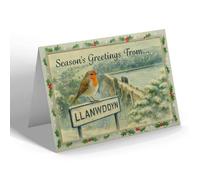 CHRISTMAS CARD - Llanwddyn - Dam & Lake Vyrnwy - Vintage Design