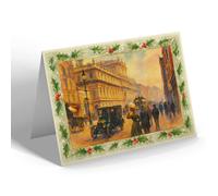 CHRISTMAS CARD - London, Burlington House, Piccadilly (a) - Vintage Art Style