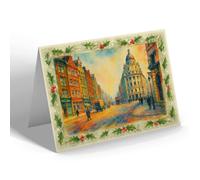 CHRISTMAS CARD - London, City Road, Looking North - Vintage Art Style