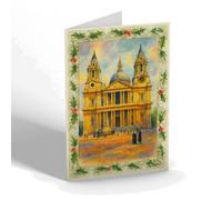 CHRISTMAS CARD - London. St Paul's Cathedral (i) - Vintage Art Style