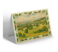 CHRISTMAS CARD - Longleat from Heaven's Gate, Warminster - Vintage Art Style