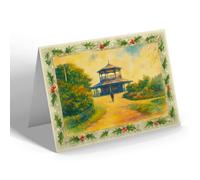CHRISTMAS CARD - Lowestoft. The Band Stand, Belle Vue Park - Vintage Art Style