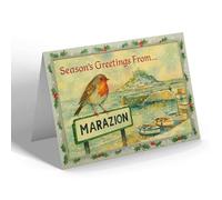 CHRISTMAS CARD - Marazion - St. Michael's Mount - Vintage Design
