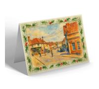 CHRISTMAS CARD - Market Place, Dunmow - Vintage Art Style