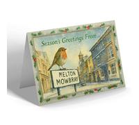 CHRISTMAS CARD - Melton Mowbray - Nottingham Street - Vintage Design