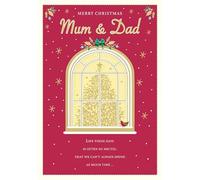 Christmas Card, Merry Christmas Mum & Dad - 9 x 6 inches - Regal Publishing