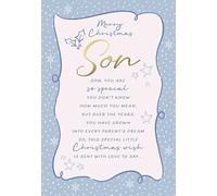 Christmas Card, Merry Christmas Son Sentiment - 9 x 6 inches - Regal Publishing