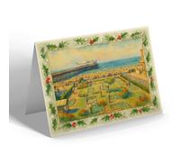 CHRISTMAS CARD Miniature Golf, Grand Pier Weston-super-Mare - Vintage Art Style
