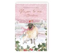 Christmas Card Mum Like a Mother to Me Mummy Sheep - Stylish Festive Xmas Card
