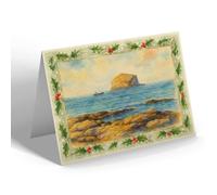 CHRISTMAS CARD - North Berwick. The Bass Rock (b) - Vintage Art Style
