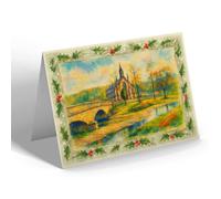 CHRISTMAS CARD - Old Parish Church, Langholm - Vintage Art Style