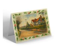 CHRISTMAS CARD - Old Robus, Canterbury Road, Lyminge - Vintage Art Style