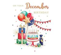 Christmas Card, On your December Birthday- 8 x 6 inches - Regal Publishing