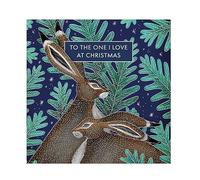 Christmas Card One I Love Hares - Luxury Festive Romantic Card Made in the UK