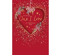 Christmas Card One I Love Heart - Luxury Handmade Traditional Xmas Card