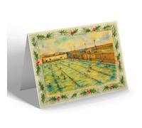CHRISTMAS CARD - Open Air Swimming Pool, Westcliff-on-Sea - Vintage Art Style