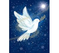 Christmas Card, Open Blank Dove - 8 x 6 inches - Piccadilly Greetings