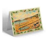 CHRISTMAS CARD - Paddling Pool & Sands, Weston-super-Mare - Vintage Art Style