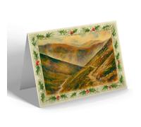 CHRISTMAS CARD - Path Up Ben Nevis at Halfway, Fort William - Vintage Art Style