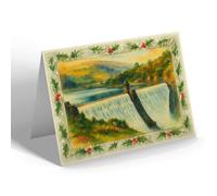 CHRISTMAS CARD - Pen-y-Gareg Dam, Elan Valley (c) - Vintage Art Style