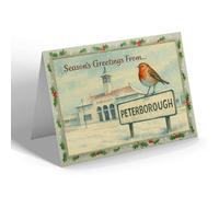 CHRISTMAS CARD - Peterborough - Swimming Baths - Vintage Design