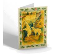 CHRISTMAS CARD - Polar Bears at the Bristol Zoo - Vintage Art Style